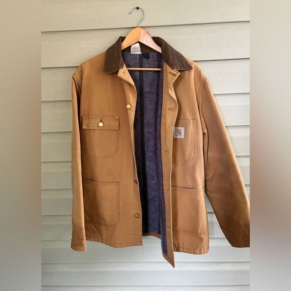 CARHARTT 90s vintage chore coat duck canvas blanket lined Detroit jacket work - Picture 7 of 16